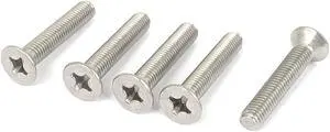 M8 x 45mm Metric Phillips Flat Head Countersunk Bolts Machine Screws 5pcs