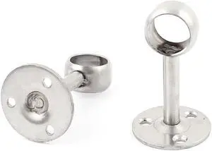 Unique Bargains 2pcs Wardrobe Clothes Towel Hanging Rod Rail Support Socket for 20mm Dia Tube