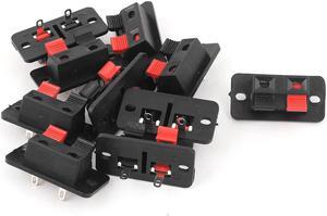 Unique Bargains 10 Pcs 2 Way Spring Push Release Connector Speaker Terminal Strip Block