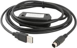 Unique Bargains Unique Bargains Black USB to RS422 PLC Programming Cable 2.5M for Mitsubishi SC-09 FX