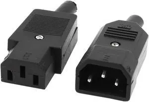 Pair Rewirable Design IEC320 C14 Plug to C13 Socket Power Adapter AC 250V 10A