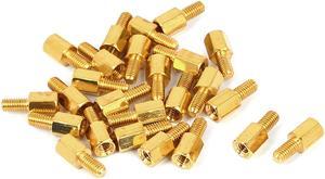 Unique Bargains M3x6+6mm Female/Male Threaded Brass Hex Standoff Pillar Spacer Coupler Nut 25pcs