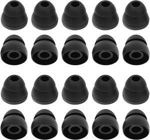 Unique Bargains Silicone Dual Flange in Ear Headphone Cover Earphone Cushion Replacement Black 20 Pcs