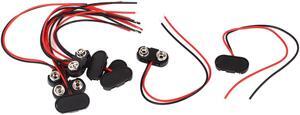 Unique Bargains 9pcs 2 Wire T Type 9V Battery Snap Clip Plug Connectors Holder Adaptor Black