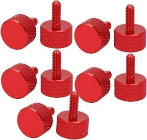 Computer Graphics Card Fully Threaded Knurled Thumb Screws Wine Red M3x8mm 10pcs