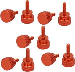 Computer PC Case Fully Threaded Knurled Thumb Screws Orange M3.5x12mm 10pcs