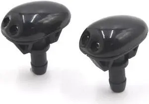 2Pcs Black Plastic Car Windshield Washer Wiper Water Spray Nozzle for Nissan