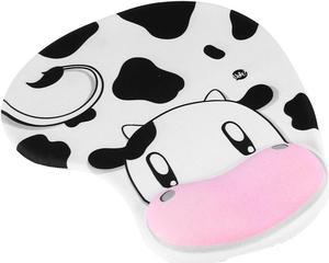 Unique Bargains Cow Shape Computer Wrist Rest Support Cushion Mouse Mat Pad Black White