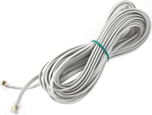 Unique Bargains 33Ft Length 6P6C RJ11 Telephone Extension Fax Modem Cable Line White