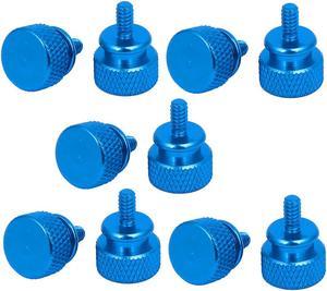 Computer PC Case Fully Threaded Knurled Thumb Screws Sky Blue 6#-32 10pcs