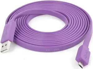 Purple 9.8Ft 3 Meter USB 2.0 A to Micro B 5 Pin M/M Extension Cable Cord