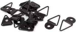 Photo Frame Hanging Single Hole Triangle D-Ring Hanger Black 30mmx16mm 20pcs