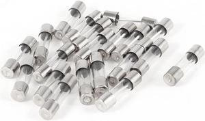 Unique Bargains 20 Pcs 5mm Dia 20mm Length Fast Blow Clear Glass Fuse 20A 250V