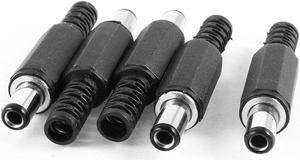 Unique Bargains 5Pcs DC Plug Cable Jack Power Supply Male Connector 5.5mmx2.5mm