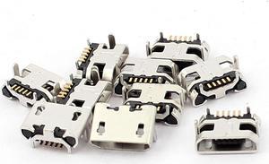 10 Pcs 5 Pin PCB Mount Micro B USB Female SMT Connector Data Port
