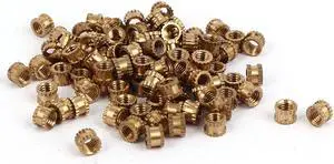 Unique Bargains M3 x 3mm Female Thread Brass Knurled Threaded Insert Embedment Nuts 100PCS