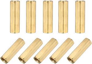 Unique Bargains M4 x 20mm Female Thread Brass Hex Standoff Pillar Rod Spacer Coupler Nut 25pcs