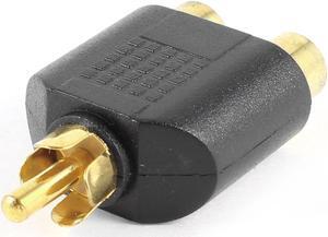 Unique Bargains 1 RCA Male Plug to Dual Female Socket M/2F Splitter Phono AV Adapter Converter
