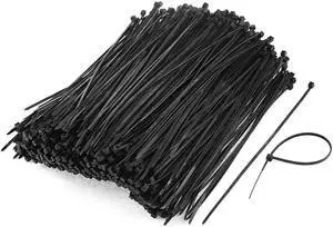 Unique Bargains 1000pcs 3mmx150mm Nylon Self-Locking Electric Wire Cable Zip Ties Fastener Black