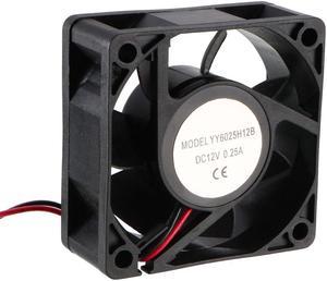 DC 12V 0.25A 60mm x 60mm x 25mm 7 Vanes Coolant Cooler Fan Double Ball Bearing