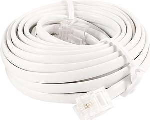 4.5M 15ft RJ11 6P4C Telephone Extension Cable Connector Off White