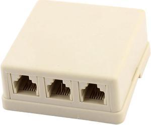 Unique Bargains 1 to 3 RJ11 Socket Telephone Coupler Connector Beige