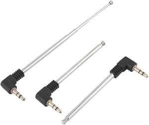 Unique Bargains Silver Tone FM Radio TV 4 Sections Telescopic Antenna Aerial 25cm 10" 3pcs