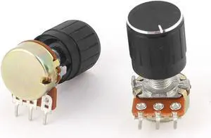 2 Pcs B10K 10K Ohm 13mm Rotating Shaft Audio Single Linear Potentiometer Pot