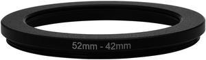 52mm to 42mm Black Aluminum Step Down Filter Ring Adapter for Camera