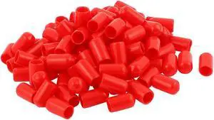 100pcs 8mm Inner Dia Vinyl End Cap Wire Cable Tube Cover Protector