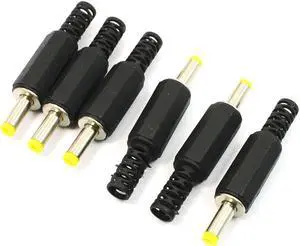 Unique Bargains 4.0mm x 1.7mm DC Power Plugs Male Barrel Connectors Black 6 Pcs