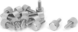 Computer PC Case Stainless Steel Flat Head Knurled Thumb Screw M4 x 10mm 15pcs