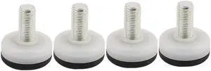 Unique Bargains M10x20mm Thread Adjustable Furniture Glide Leveling Foot Feet 4Pcs