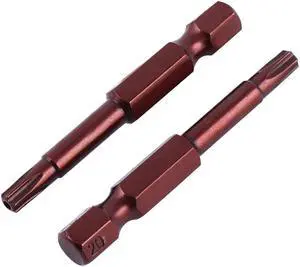 1/4" Hex Shank T20 50mm Long Magnetic S2 Security Torx Screwdriver Bits 10pcs