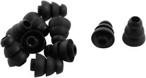 Triple Flange Noise Cancellation in ear Earphone Pad Earbud Cap Tip Cover Replacement Black 10 Pcs