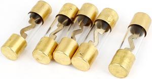 Unique Bargains 5 x Gold Tone AGU Glass Tube Fuses 100A 12V 9 x 37mm for Auto