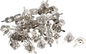 Silver Tone Metal AA Battery Connecting Spring Lamination Plate 30 Pcs