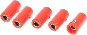 Unique Bargains Red Plastic Housing 4mm Banana Plug Female Jack Sockets Coupler Adapter 5 Pieces