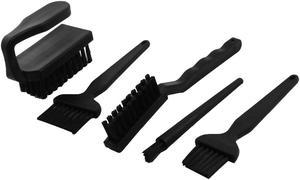 5 x Black Plastic Handle Conductive Ground ESD Anti Static Brush Kit