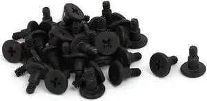 Laptop Computer Shockproof Phillips Flat Head Bolt Hard Drive Screws Black 40pcs