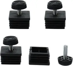 Leveling Feet 30 x 30mm Square Tube Inserts Furniture Adjustable Leveler 4 Sets