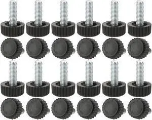M6 x 18 x 18mm Hand Screw Leveling Feet Adjustable Leveler for Table Leg 24pcs