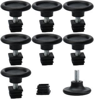 Leveling Feet 20 x 20mm Square Tube Insert Adjustable Leveler for Table 8 Sets