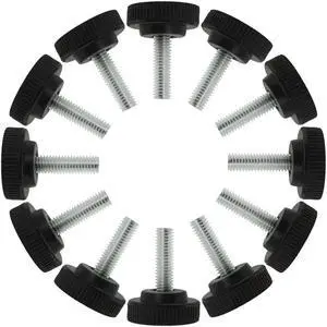 M8 x 25 x 30mm Adjustable Leveling Feet Desk Leg 12pcs, Black and Silver Tone