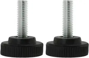 M8 x 25 x 30mm Leveling Feet Adjustable Leveler Desk Leg 2pcs, Black Silver Tone