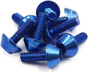 8pcs Blue Aluminum Alloy Motorcycle Car Hex Socket Bolts Screws M6 x 18