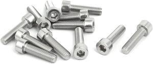 M5X20mm 316 Stainless Steel Fully Thread Hex Socket Cap Screw Bolt 12pcs