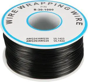 1000.7FT Breadboard Wrapping Wire PCB Solder PVC Coated Tin Cable Black