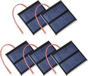 5Pcs 0.65W 1.5V Small Solar Panel Module DIY Polysilicon with 145mm Wire for Toys Charger