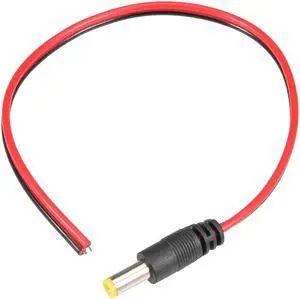 Unique Bargains DC Power Pigtail Cable Male Connectors for CCTV Camera Adapter 2.1mmx5.5 mm